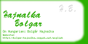 hajnalka bolgar business card